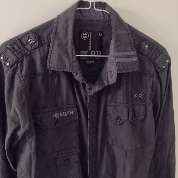 Filtr men's button-up shirt (charcoal, medium) - Picture 4 of 7